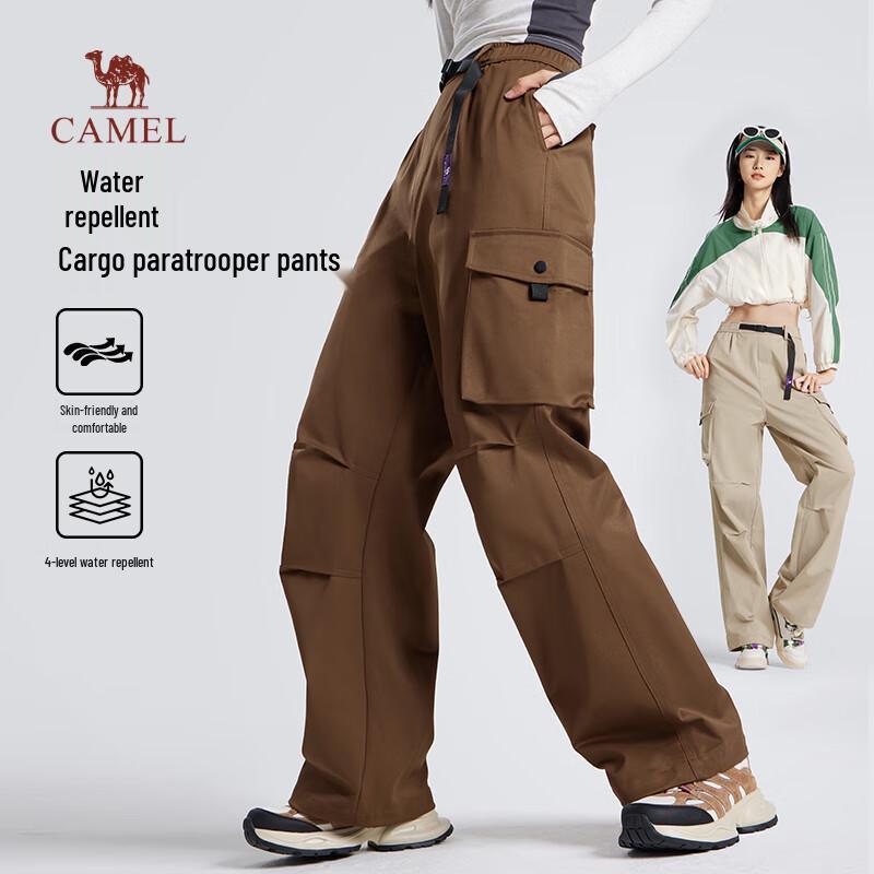 Camel Unisex Fleece-Lined Straight-Leg Cargo Pants