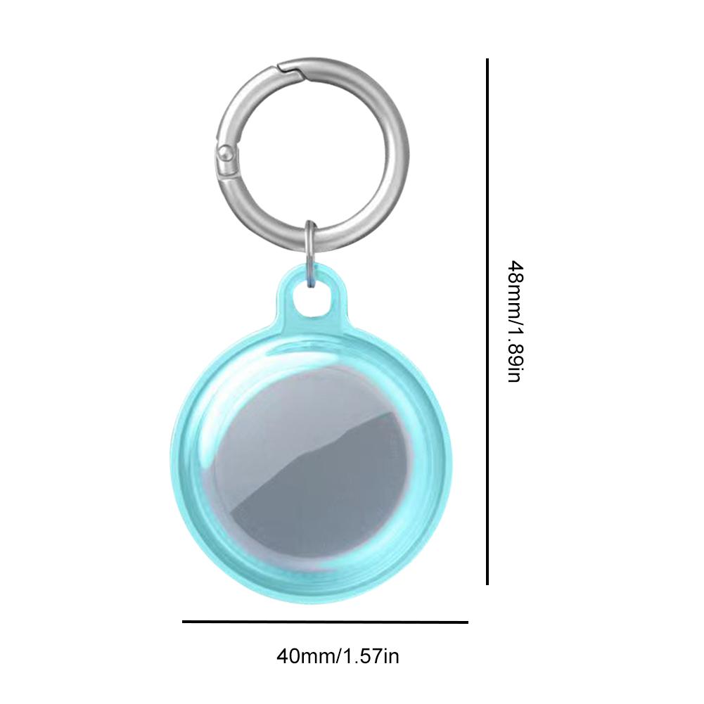 For Apple Airtag Cover TPU Protective Cover with Keychain (Transparent Blue)