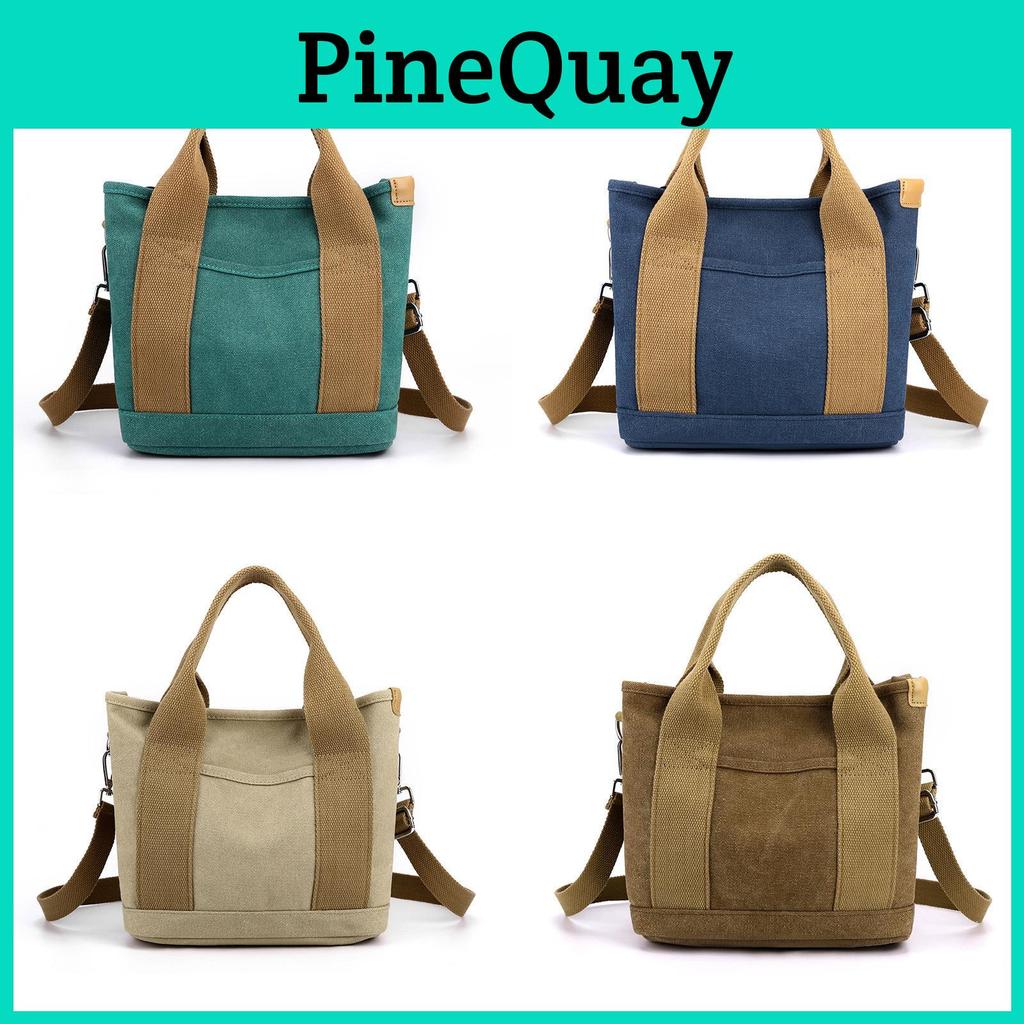 Minimalist Canvas Tote Bag With Zipper Pocket For Daily Use