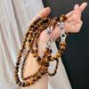 Vintage Maillard Wind Autumn And Winter Natural Tiger'S Eye Stone Double-Layer Multi-Wearing High-End Necklace Sweater Chain