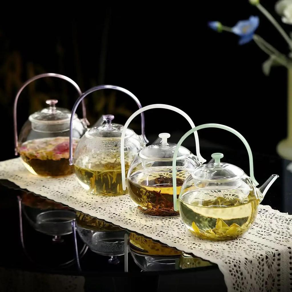 1PC 680ML High-value Beam Lifting Pot Tea Separation Brewing Teapot Glass High Temperature Resistant Brewing Teapot Tea Services
