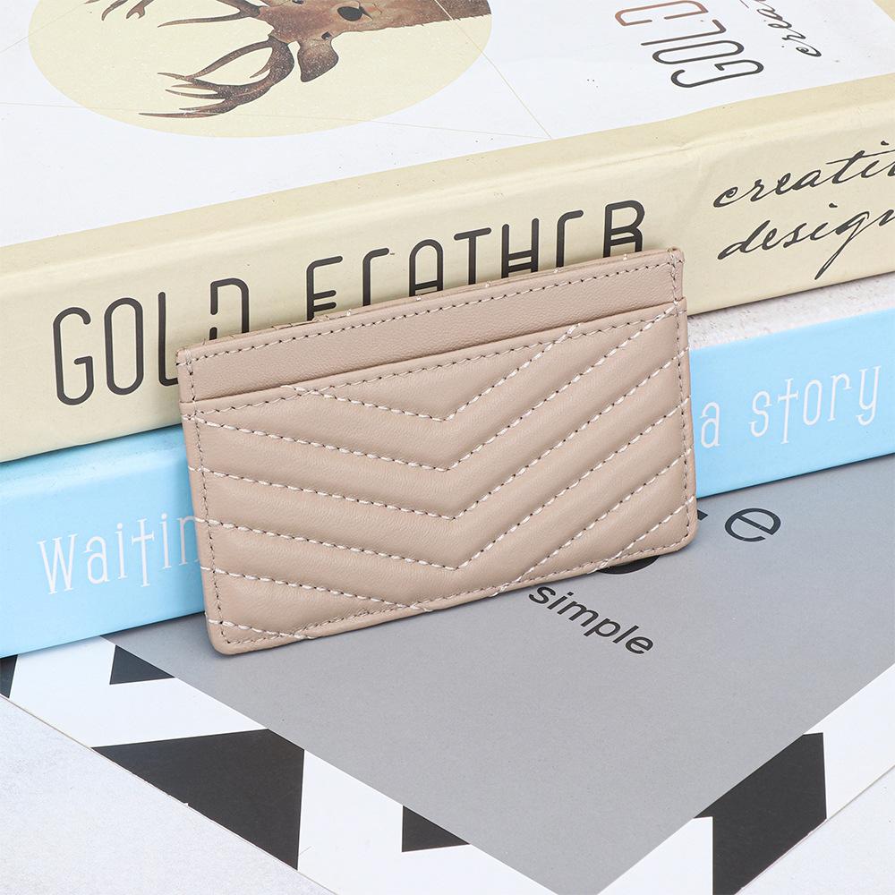2026 Women Credit Card Holder Wallet Luxury Slim Credit Card Cases Holder Sheepskin Leather Minimalist Front Pocket Small Wallet