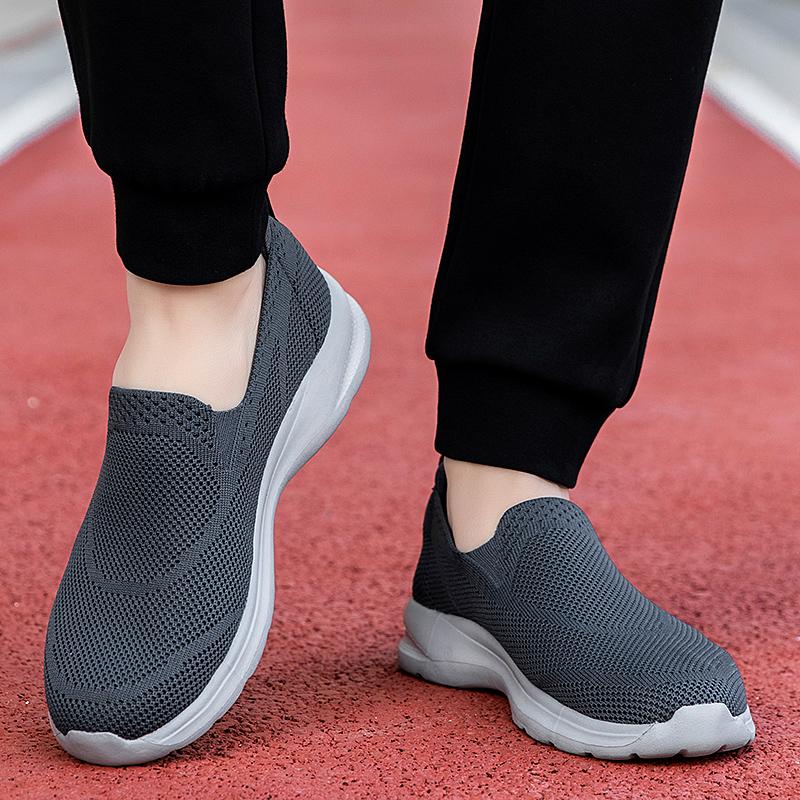 Couples Slip-on Casual Shoes Lightweight Flats Breathable Knitted Loafers Women Men Comfortable Daily Walking Shoes