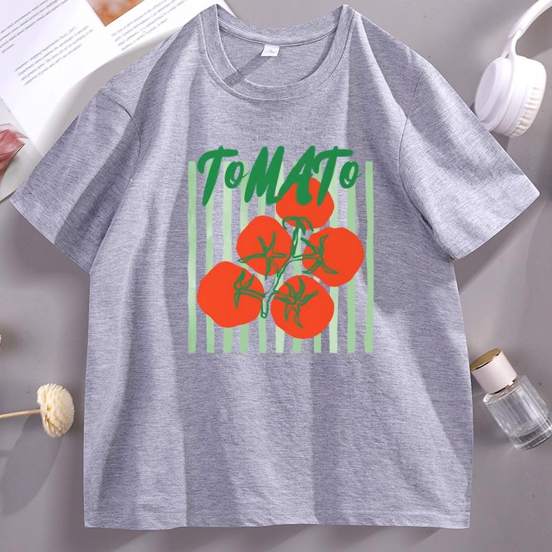 Tomato Girl Summer Tshirt Garden Farmers Market Gardening T Shirt Casual Cotton Short Sleeve Tomatoes Tee Unisex Clothing