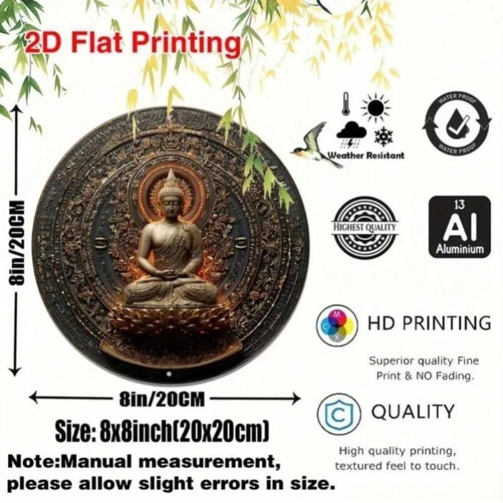 Metal Wall Art Golden Buddha Decor Home Office Garden Patio Valentine Halloween Gift