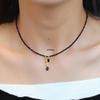 2025 Black Crystal Tassel Choker Necklace - Unique Minority Design