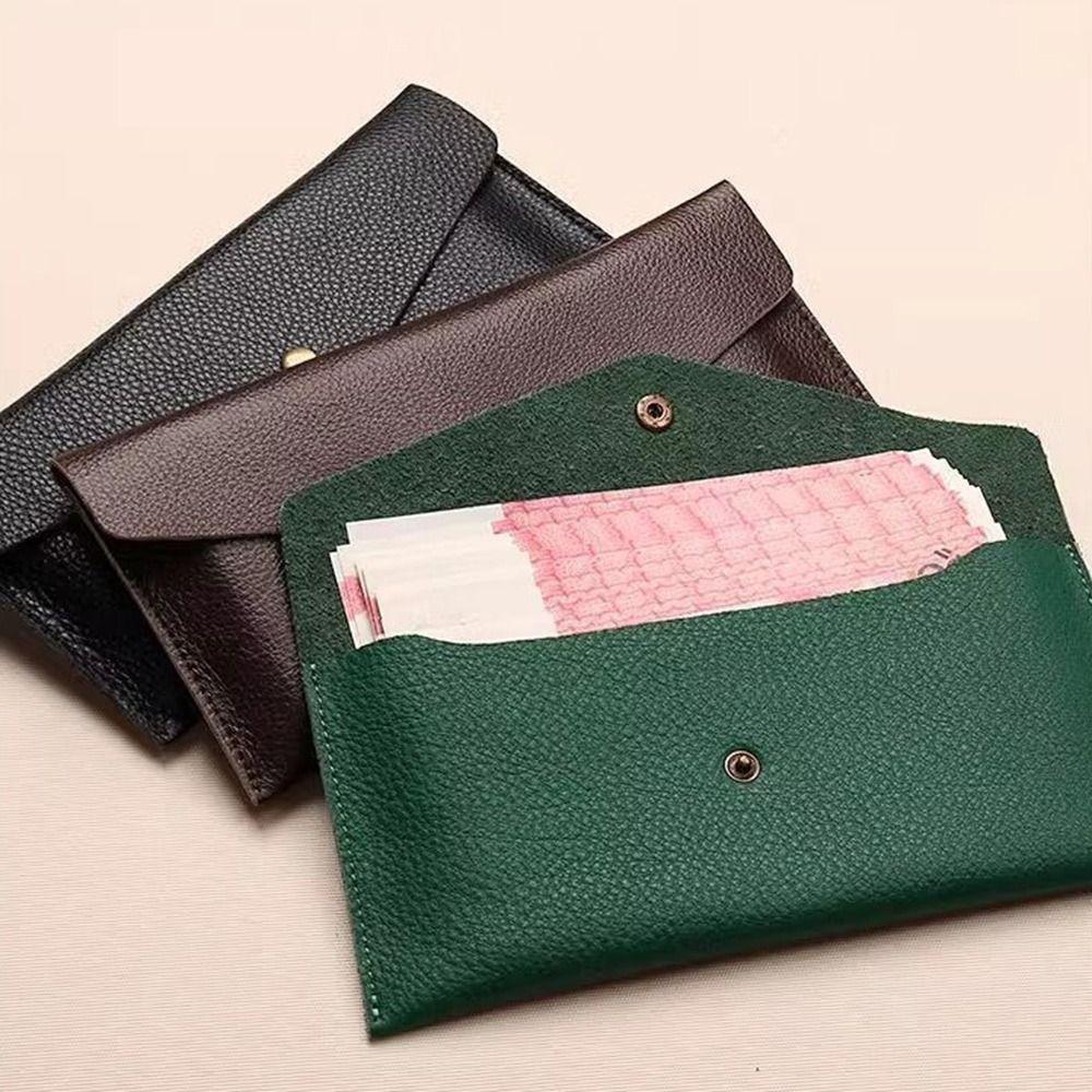 New Soft Leather Wallet One-piece PU Leather Coin Purse Large Capacity Card Holder for Cash Storage