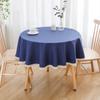 Waterproof Oil-Resistant Round Tablecloth Dining Table Or Coffee Cotton-Linen Look Modern Minimalist With Lace Trim