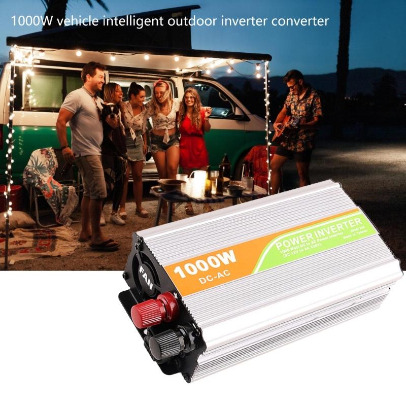Multipurpose 1000W Capacity Power Converter with Safety Features For Vehicles Camping Boating Caravans 12V To 110V/220V