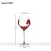 Slanted Rim Crystal Burgundy Wine Glasses, Set of 2