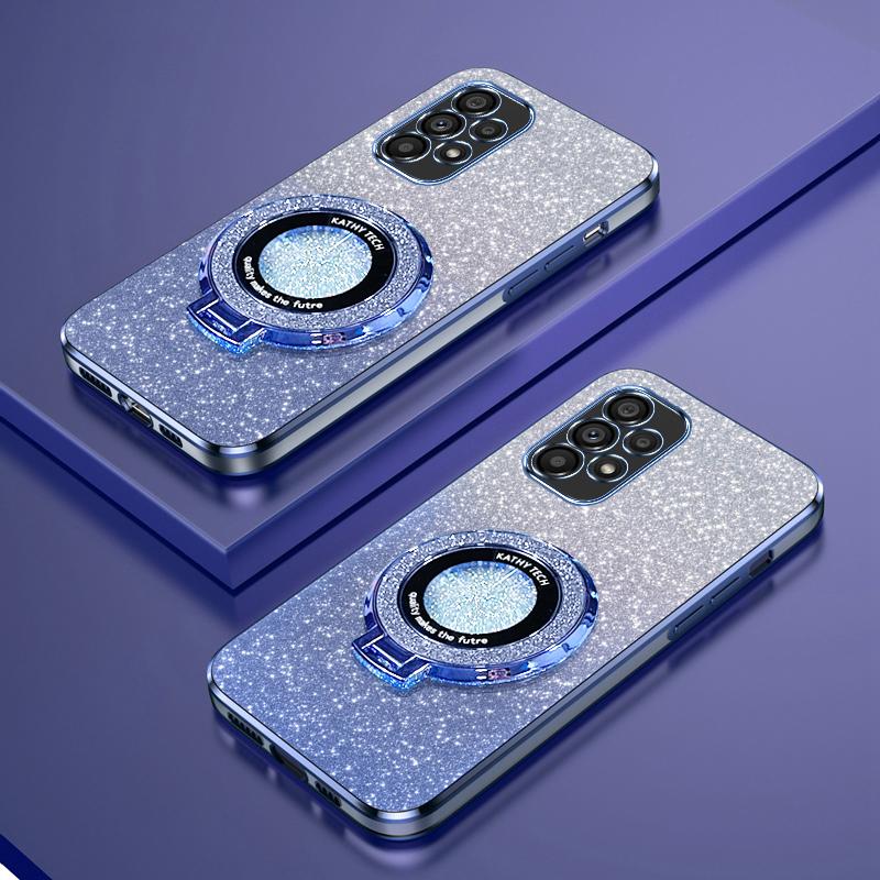 Glitterplätering Magnetisk Hållare Telefonfodral För Samsung Galaxy A12 A22 A32 A52 A72 A13 A23 A33 A53 A73 4G 5G Skal