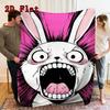 Cartoon Rabbit 2D Flat Pattern Flannel Blanket High Quality All Seasons Warmth and Comfort Perfect for Christmas Gifts.