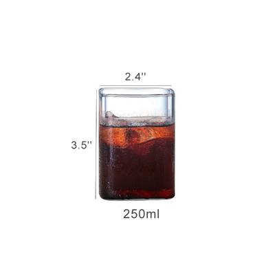 Τετράγωνο Κύπελλο Γάλακτος Χυμού από Υψηλό Βοριοπυριτικό Γυαλί Αντιεκρηκτικό Οικιακό Διαφανές Μεγάλης Χωρητικότητας Ποτήρι Νερού Ποτήρια Κούπες Κρασιού