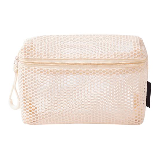 Cosmetic Bag Zipper Design Adjustable Size Large Capacity Mesh See-Through Washable Breathable Travel Makeup Organizer Storage Pouch
