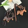 Dachshund Keychain Leather Strap Design Ins Car Keyring Bag Pendant Femme Handbag Ornament