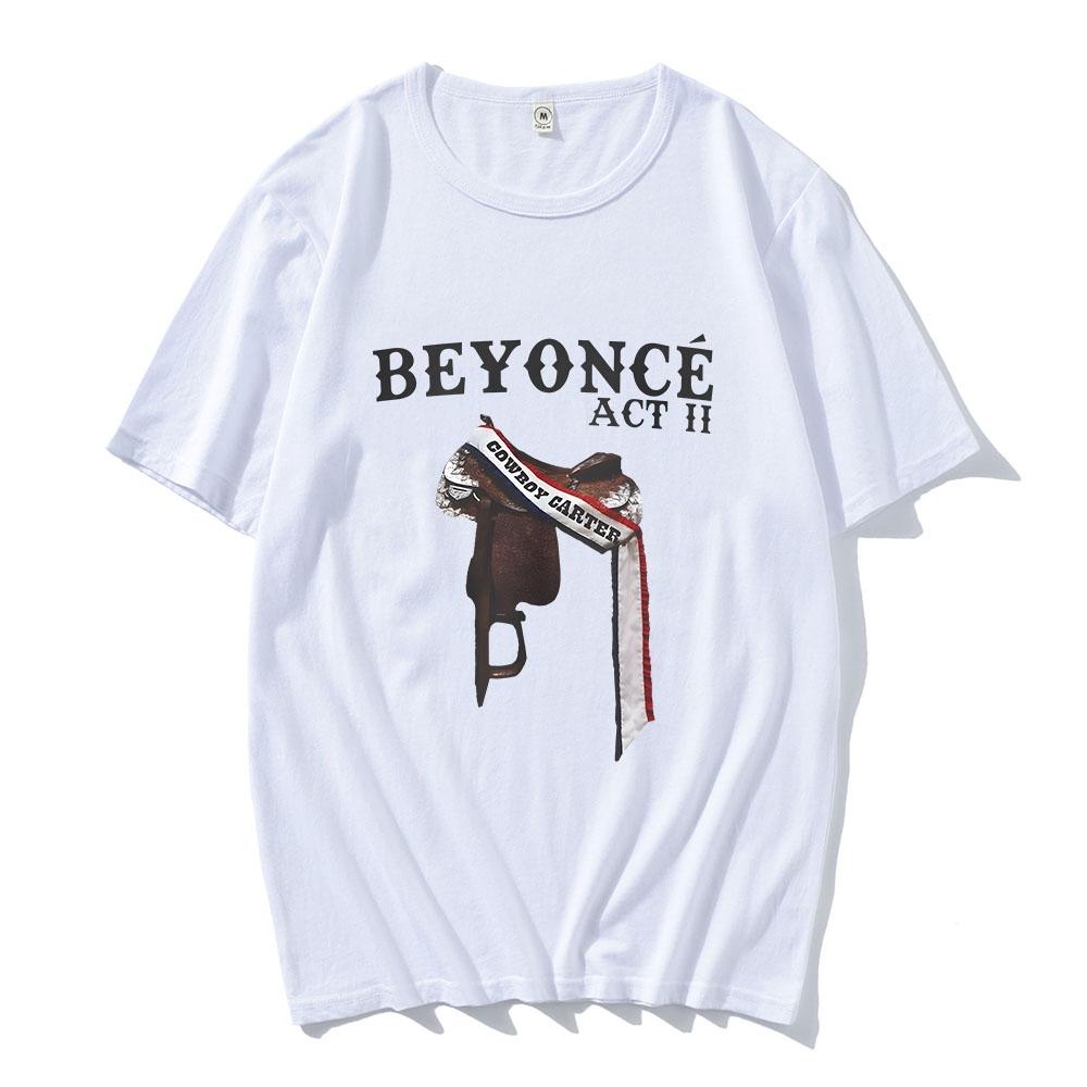 Cowboy Carter Beyoncée T-shirt Act II 2024 Vintage Printing Tee-shirt Short Sleeve Summer Spring Tshirts Cotton High Quality Tee