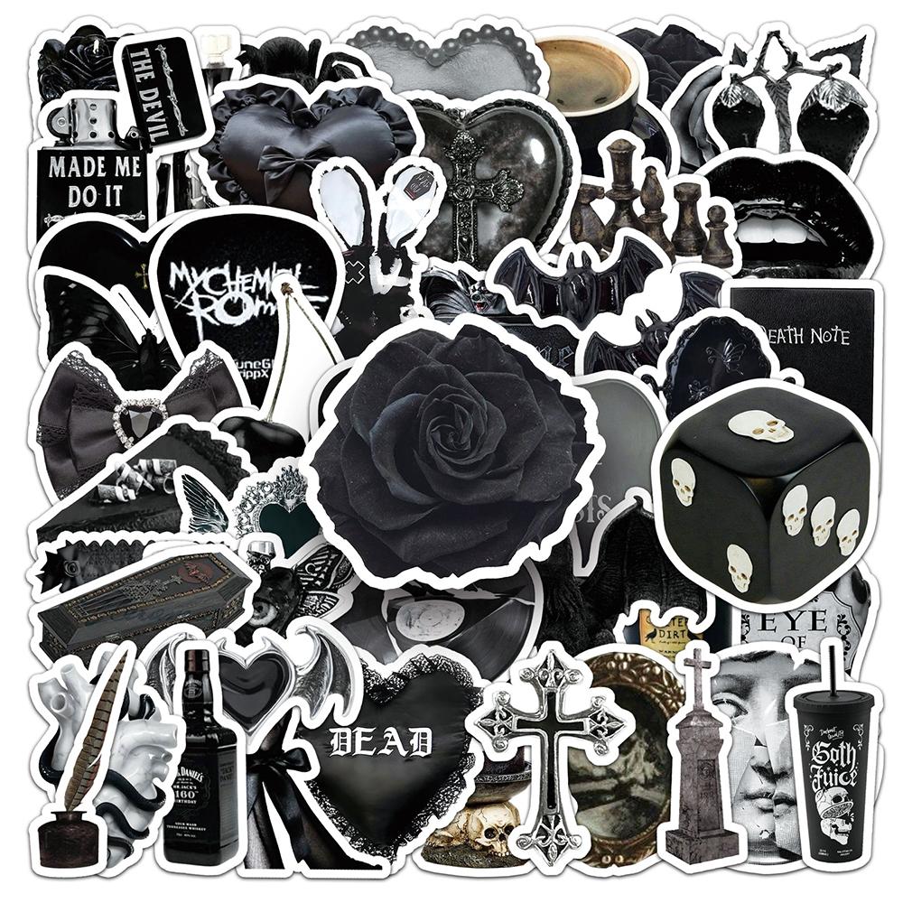 10/30/50pcs Dark Gothic Aesthetic Art Stickers Cool Cartoon Graffiti Decals Waterproof DIY Suitcase Phone Laptop Sticker Packing
