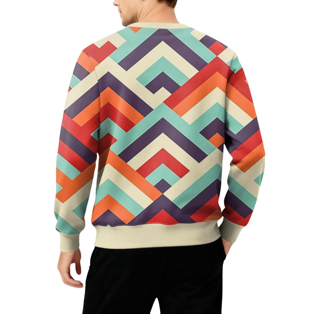 Men's Round Neck Fleece-Lined Thick Solid Color Sweatshirt