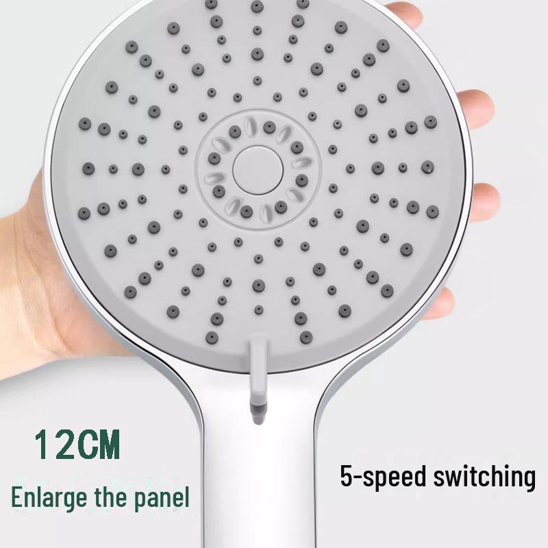 Large Five-Speed Pressurized Shower Head with Handheld and Yuba Water Heater