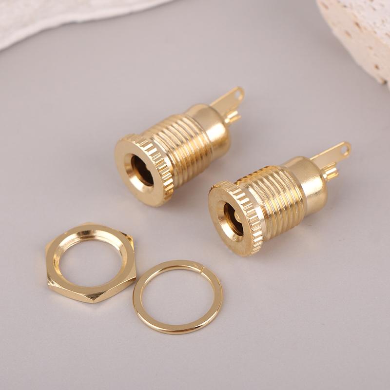 Gold-Plated 30V 10A High Current Dc Connectors 5.5X2.1Mm 5.5X2.5Mm Power Female Jack Socket Nut Panel Mount Dc Adapter Connector