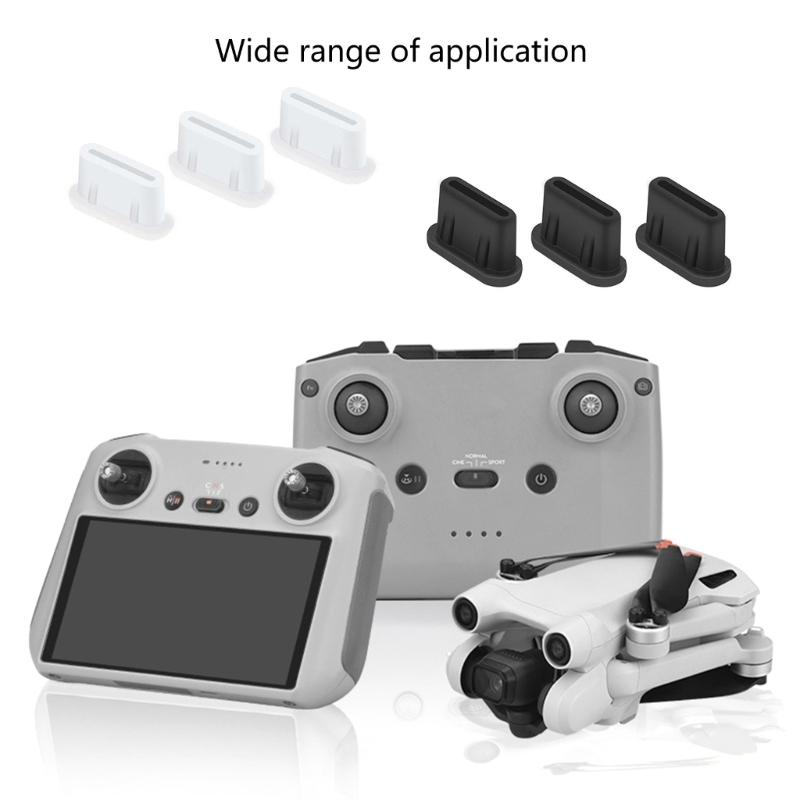 Pack of 3pcs Silicone Dust Covers for Type C Port UAV and Phones Water Resistant Dust Plugs for Avata 2