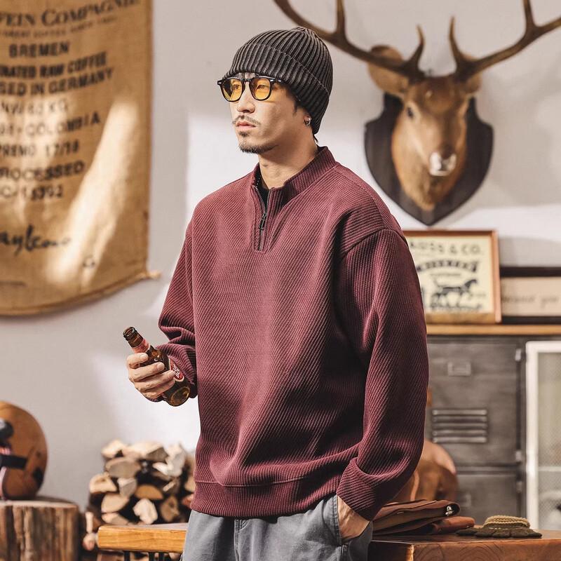 Men's American Retro Half-High Collar Sweatshirt