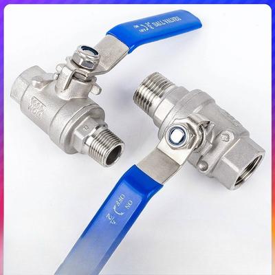 304 Stainless Steel Two Piece Ball Valve 1/4 3/8 1/2 BSP Female And Male Thread Water Gas Oil Switch Fitting Adapter