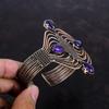 African Amethyst Cuff Bracelet Copper Wire Wrapped Bangle Adjustable Bangle Gemstone Handmade Bangle Elegant Copper Jewelry Engagement Gifts