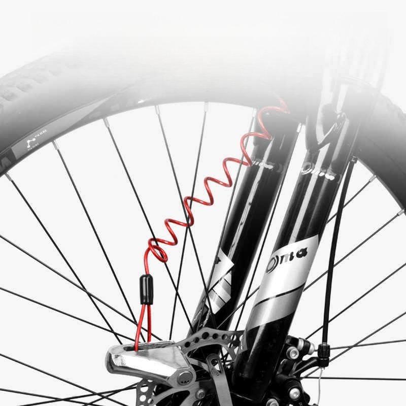 Yellow Disc Lock Reminder Cable Lock Anti-theft Rope Alarm Disc Lock Spring Cable Motorcycle Safety Reminder Convenient