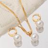 Dainty Pearls Pendant Necklace And Matching Earrings Set Handmade Accessories Gift For Bridal Party Or Anniversary