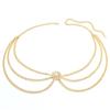 Versatile Multi-Layer Disc Inlaid With Diamond Pearl Waist Chain New Style Tunic Decorative Metal Belt For Women