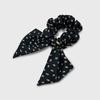 Patterned Ribbon Scrunchie Jp-22-087S Black