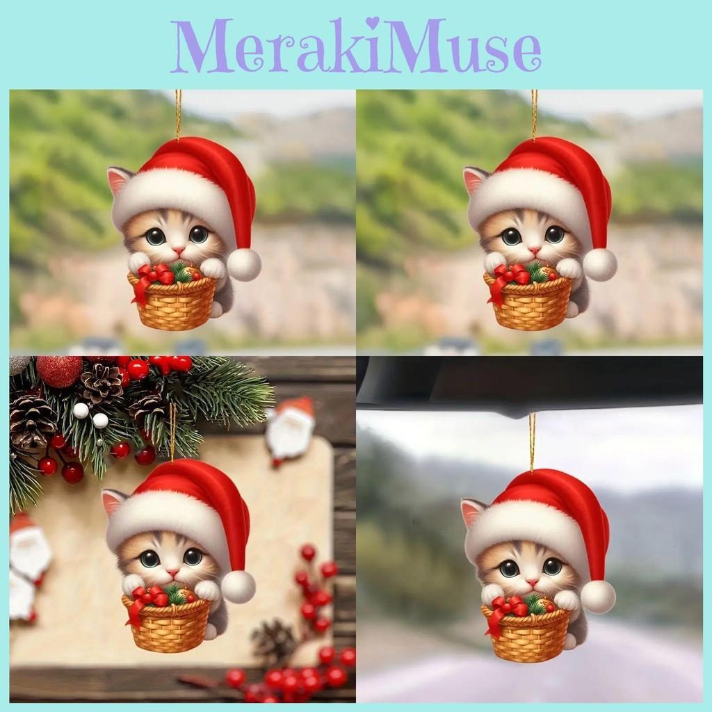 Christmas Cat Acrylic Car Cute Design Holiday Vehicle Accessories Interior Decor