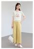 Summer "Nine Cent Overture" Series High-Waist Loose Nine-Cent Wide-Leg Pants