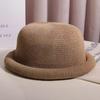 Cappello a bombetta classico in paglia da uomo, cappello Derby estivo traspirante da donna, berretto con visiera rotonda vintage, cappello Panama da donna, cappelli da sole casual jazz da donna