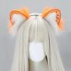 Cat Foxes Wolf Ears Headband Headwear Long Furs Ears Headband Animal Furry Ears Hair Hoop Halloween Cosplay Costume Gift  Orange