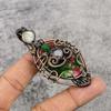 Multi Copper Turquoise & Rainbow Moonstone Pendant Gemstone Jewelry, 999 Copper Wire Wrapped Handmade Pendant, Latest Design Jewelry