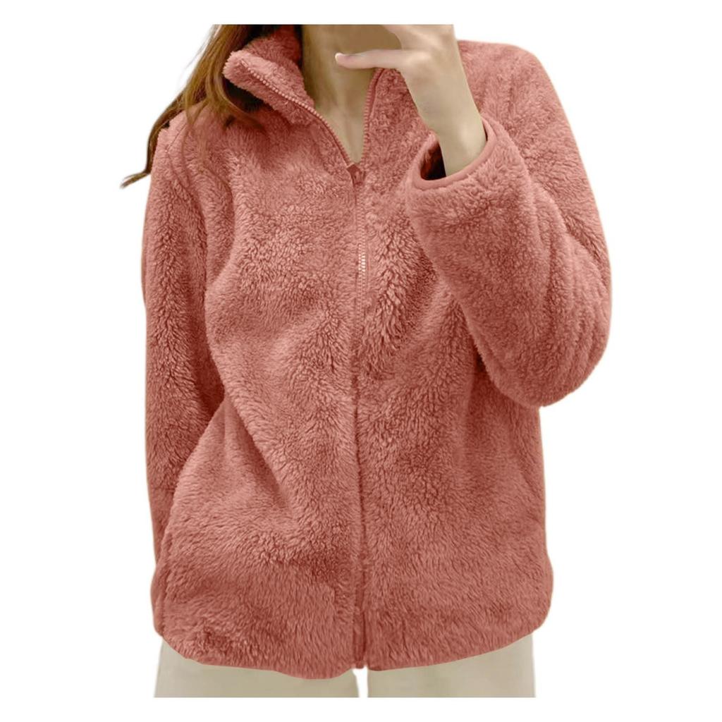 Womens Fleece Zip Up Jacket Light Fall Jackets Winter Plus Size Jackets