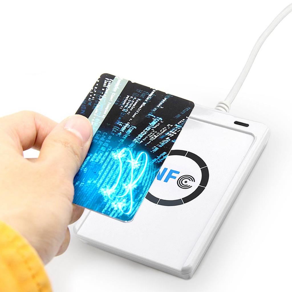 Portable Adapter NFC RFID Reader Writer ACR122U ISO 14443A/B Software in White IC Card Reader Contactless Reader Writer