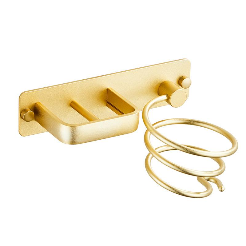 

1 комплект подставки для фена для ванной комнаты, полка для хранения в ванной комнате, подставка для хранения фена для дома, легкий роскошный стиль, золотистые завитки золотистый