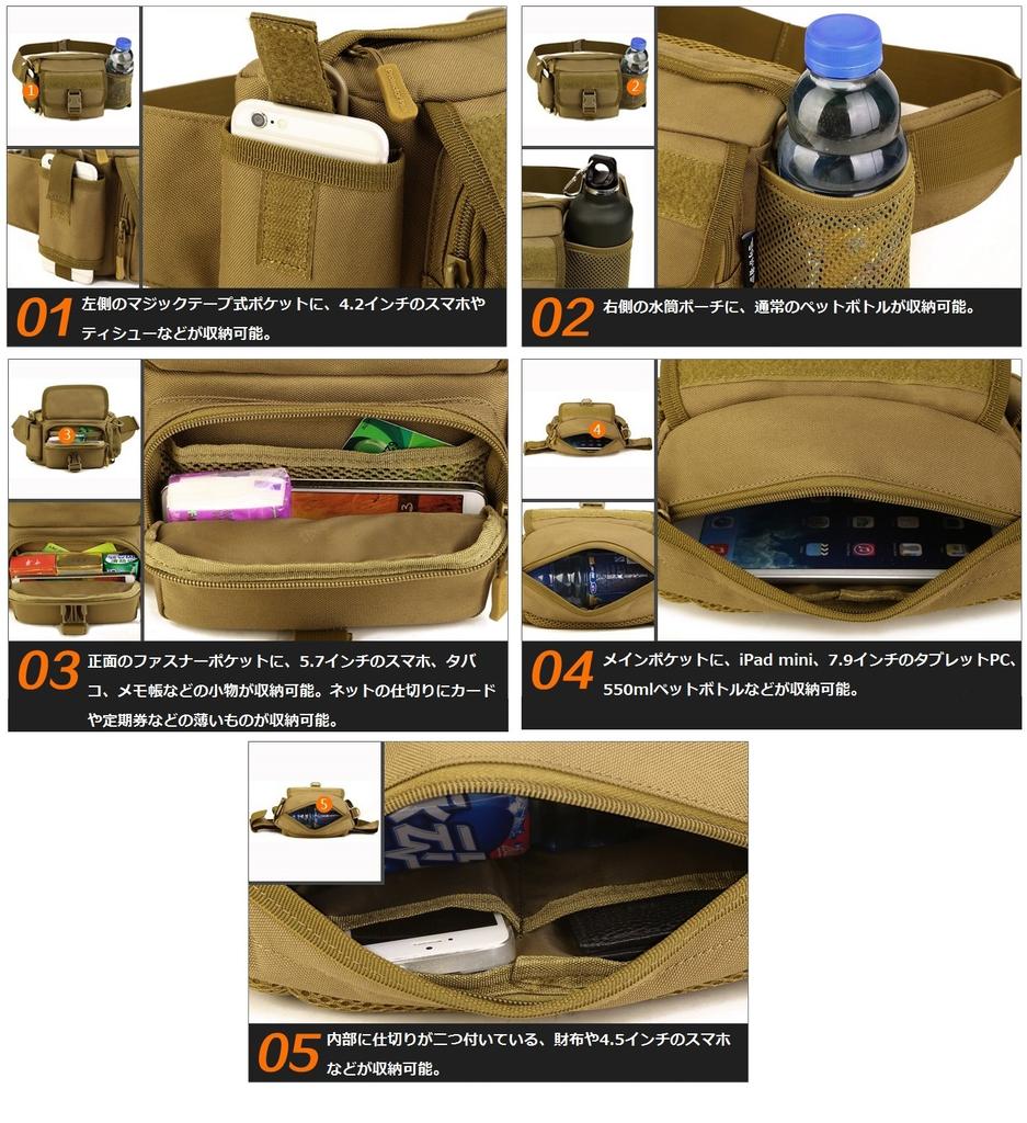 Phoenix Ikki Waist Bag with Water Bottle Small Item and Waterproof Perfect for Outdoor and Tactical Crossbody Casual Travel Black Multi-functional