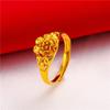 Gold Plated Women'S Open Adjustable Ring Lucky Transfer Flower Finger Ring For Women Wedding Bride Jewelry Accessories