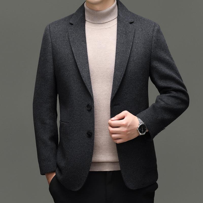 2025 Премиальный двусторонний мужской деловой повседневный костюм из 100% чистой шерсти 185