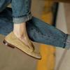 Mode 2024 Neue Frühling Damen Schuhe Kamel Schnalle Lässige Wildleder Damen Slipper Einfarbig Niedriger Absatz Pumps Schuhe für Damen Mokassins