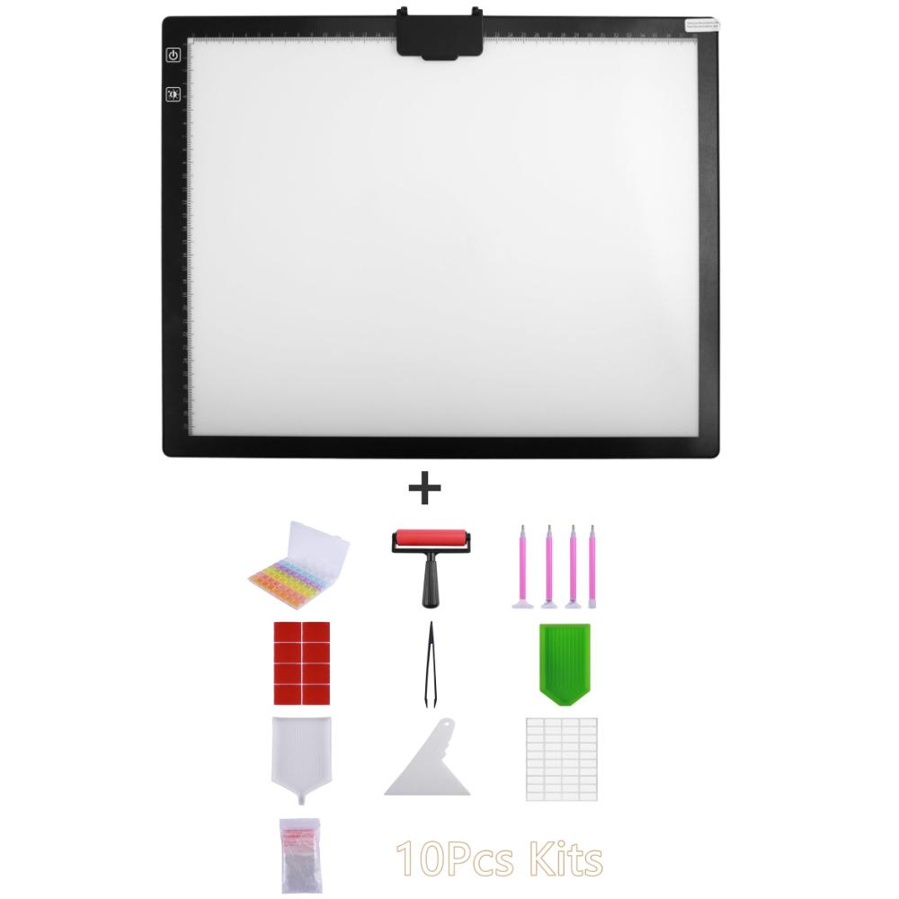 A3 Light Box Wireless LED Light Pad with Adjustable Stand Rechargeable Tracing Light Pad for 5D Diamond Painting Ornament Kits