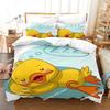 Yellow Duck Bedding Set Single Twin Full Queen King Size Little Duck Bed Set Aldult Kid Bedroom Duvetcover Sets 3D Print 020