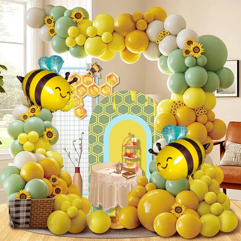 Daisy & Bee Themed Birthday Balloons and Photo Props Set for Kids