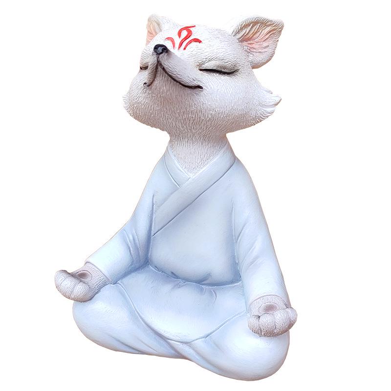 "Zen Vit Räv Suckulent Bonsai: Mediterande Räv Prydnad för Trädgård, Balkong eller Bilinredning"