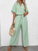 Elegant Plain Color Twopiece Suit With Splicing Design For Women Casual Office Wear