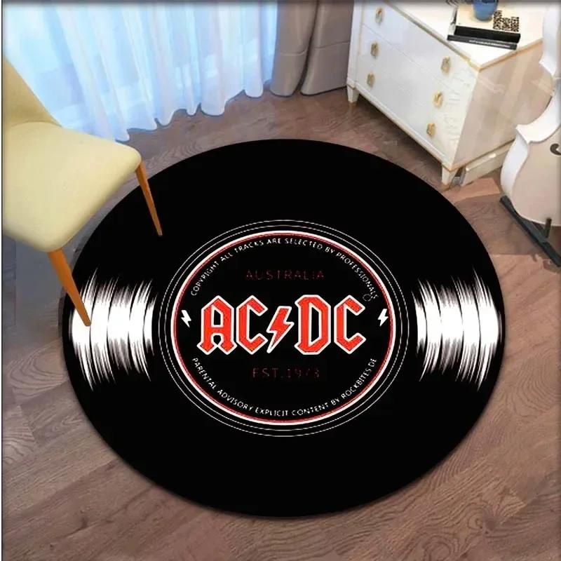 Schallplatten Musik-CD Muster Runder Teppich Retro Fußmatte Wohnzimmer Schlafzimmer Dekorative Anti-Rutsch Freizeit Bodenmatte Mode Bereichsteppich